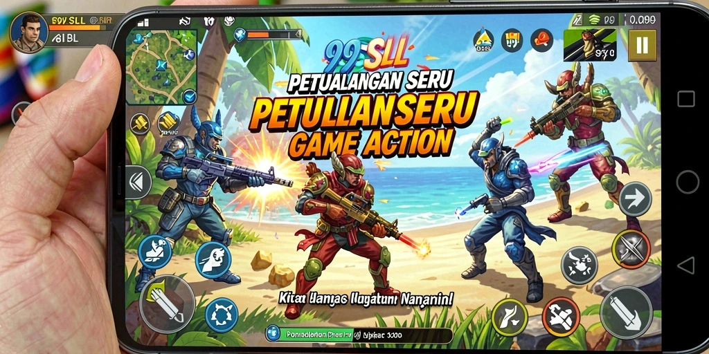 Tampilan seru dari gameplay Action di 99SLL.