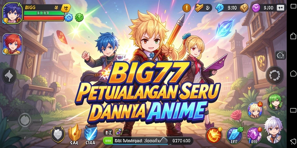 Tampilan screenshot gameplay penuh aksi dalam gaya Anime.