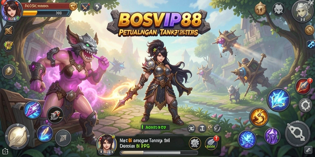 Tampilkan aksi seru dalam gameplay RPG BOSVIP88.