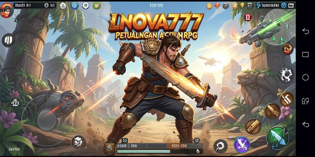 Tampilan seru gameplay LNOVA777 dengan karakter epik dan aksi menegangkan.