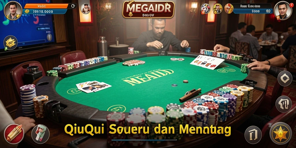 Tampilan permainan QiuQiu yang seru dan menarik di MEGAIDR.
