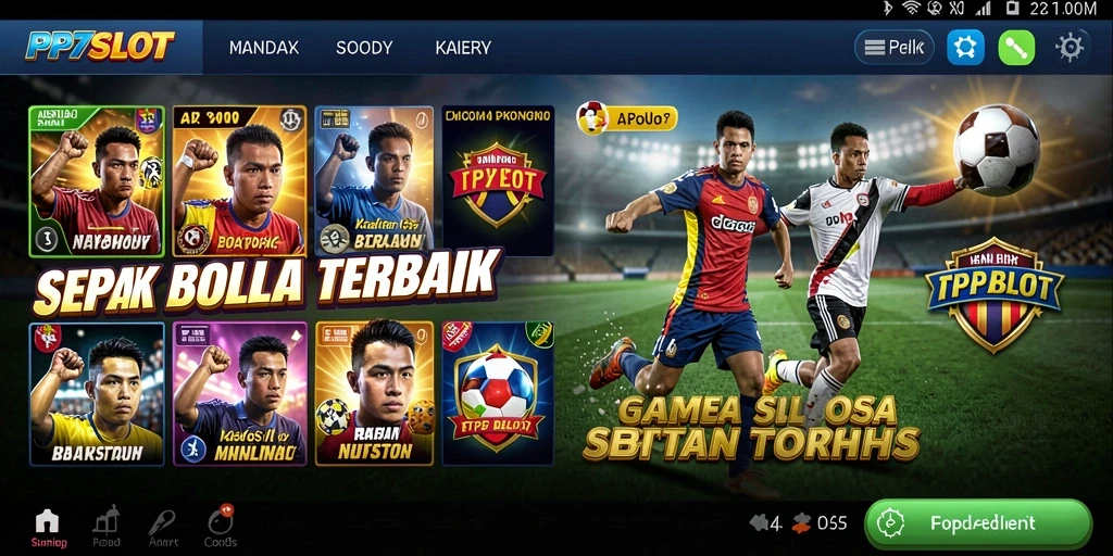 Gameplay seru PP7SLOT dengan tema sepak bola yang menarik.