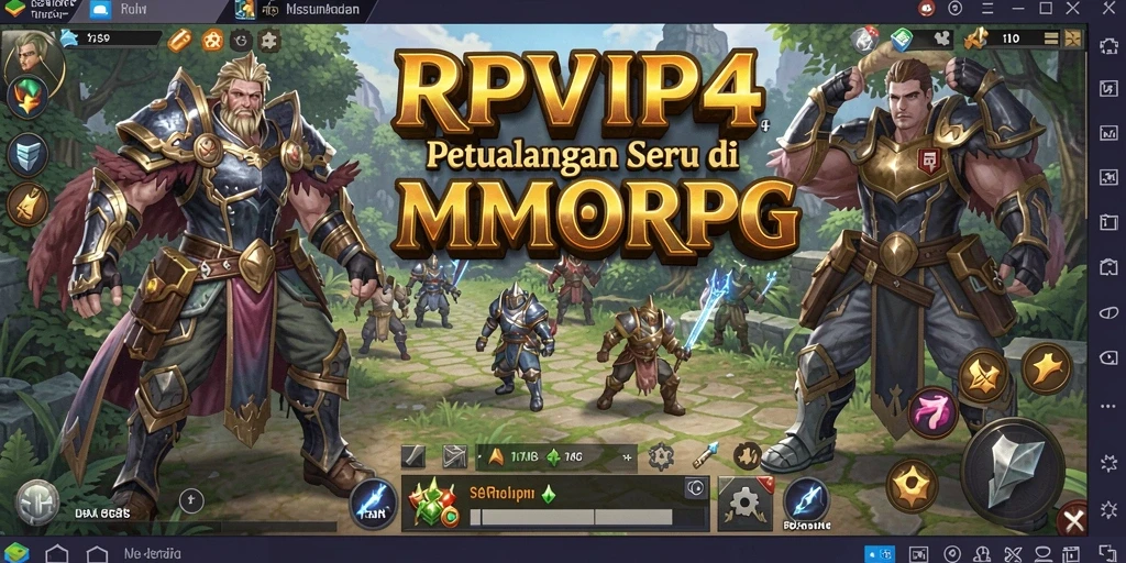 Screenshot gameplay RPVIP4 menampilkan pertarungan seru di dunia MMORPG.