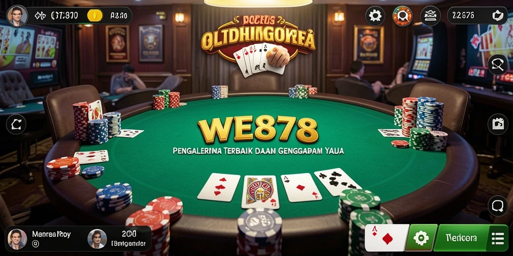 Tampilan gameplay Poker mendebarkan dalam WE878, penuh strategi dan kesenangan.